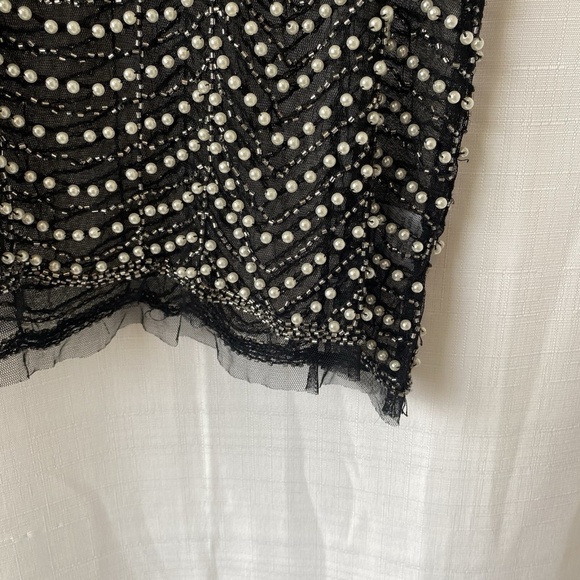 Endless Rose Black mesh pearl And Bead tank Size Large - Picture 4 of 11